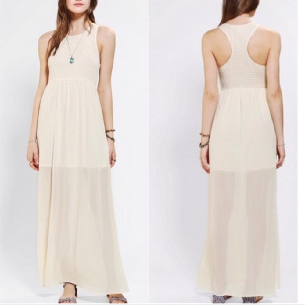 Urban Outfitters Staring at Stars Cream Maxi Dress
